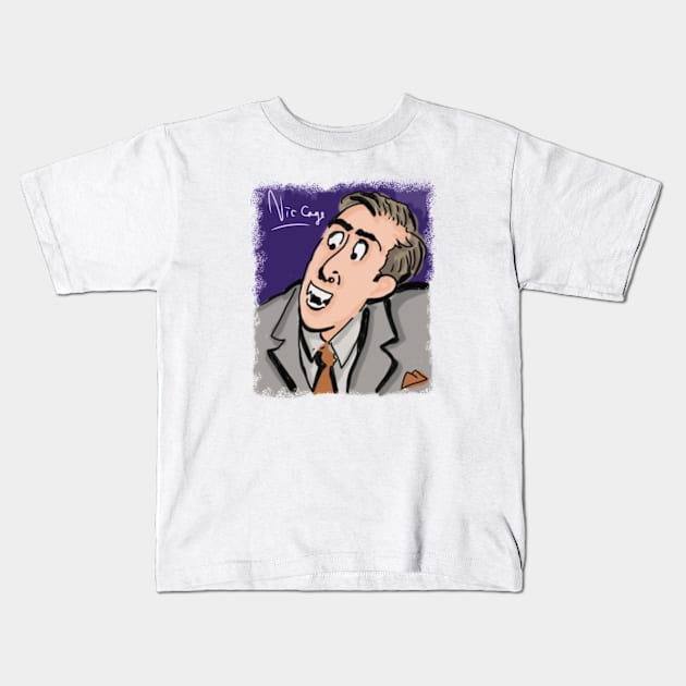 Nic cage creepy face Kids T-Shirt by Jang andong